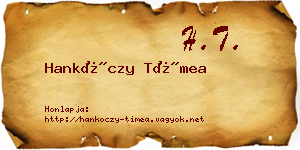 Hankóczy Tímea névjegykártya